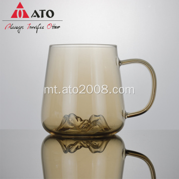 Tazza tal-ħġieġ Borosilicate Għolja Kreattiva tal-Muntanji Kreattivi